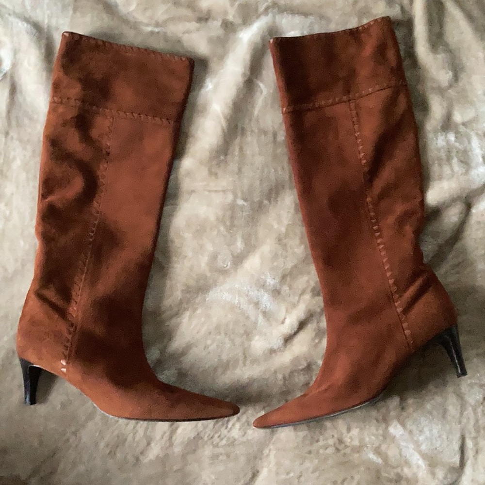 Bottega Veneta Knee High Suede Pointed Toe Low heel Boots Women’s size 40 EU